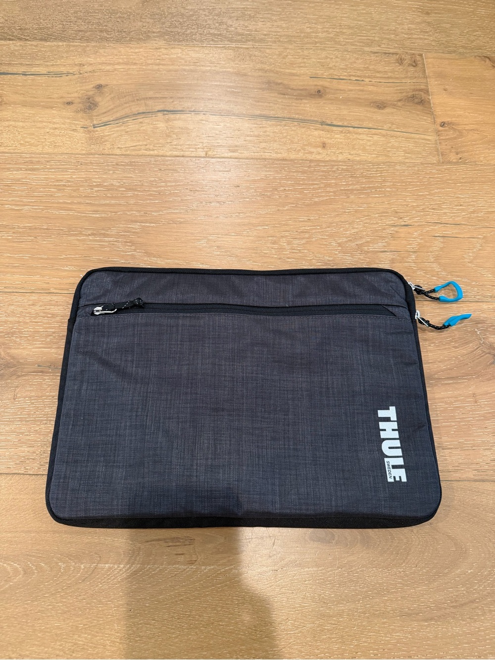 Thule Dark Gray Laptop Sleeve with Blue Accents